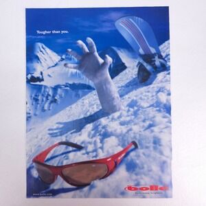 Vintage Bolle Sunglasses Print Ad Snowboarding Mountain Sports Eyewear Poster